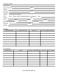 Vehicle Incident Report Form, Page 2
