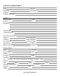 Document preview: Vehicle Incident Report Form