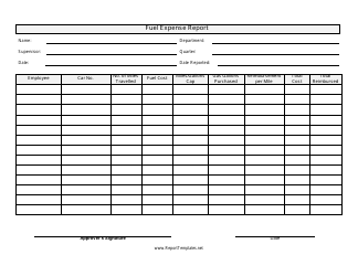 Document preview: Fuel Expense Report Template