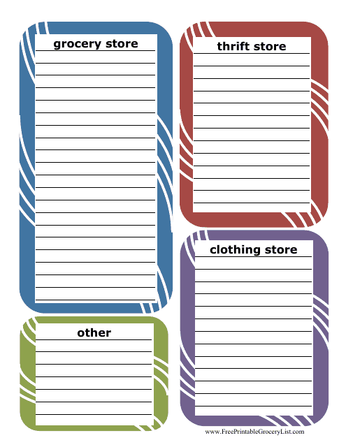 Multiple Stores Shopping List Template