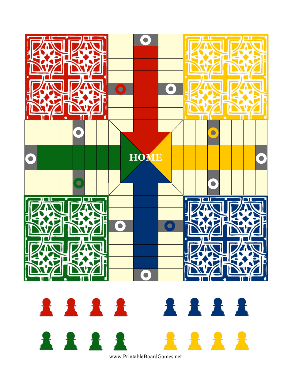 Pachisi Board Template Preview