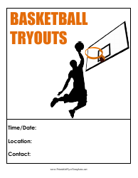 &quot;Basketball Tryouts Flyer Template&quot;