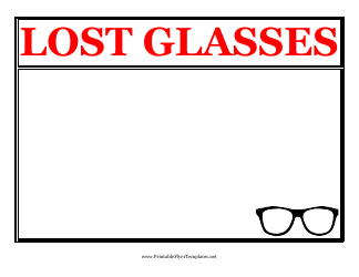 Document preview: Lost Glasses Poster Template