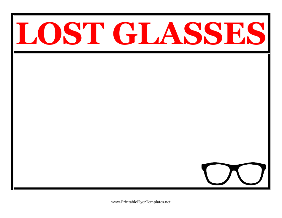 Lost Glasses Poster Template - Free Printable - TemplateRoller.com