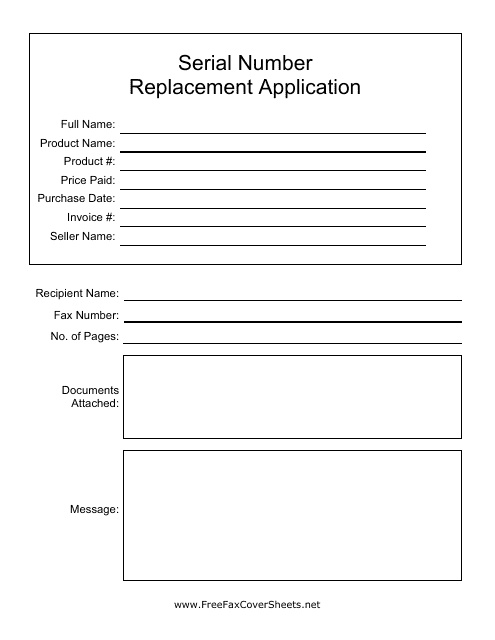 &quot;Serial Number Replacement Application Template&quot; Download Pdf