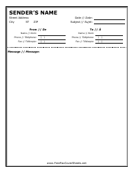 Document preview: Fax Cover Sheet (English/French)