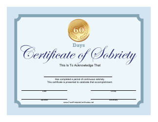 &quot;60-day Certificate of Sobriety Template&quot;