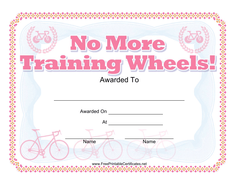 Bike Award Certificate Template Download Printable PDF Templateroller