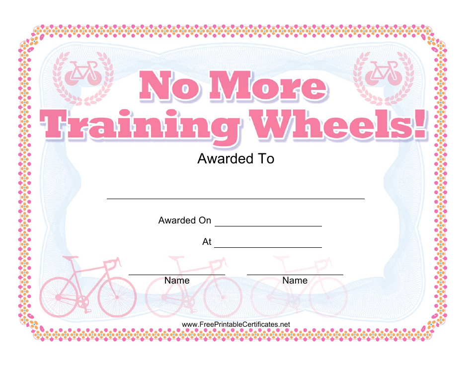 Bike Award Certificate Template - Premier Design