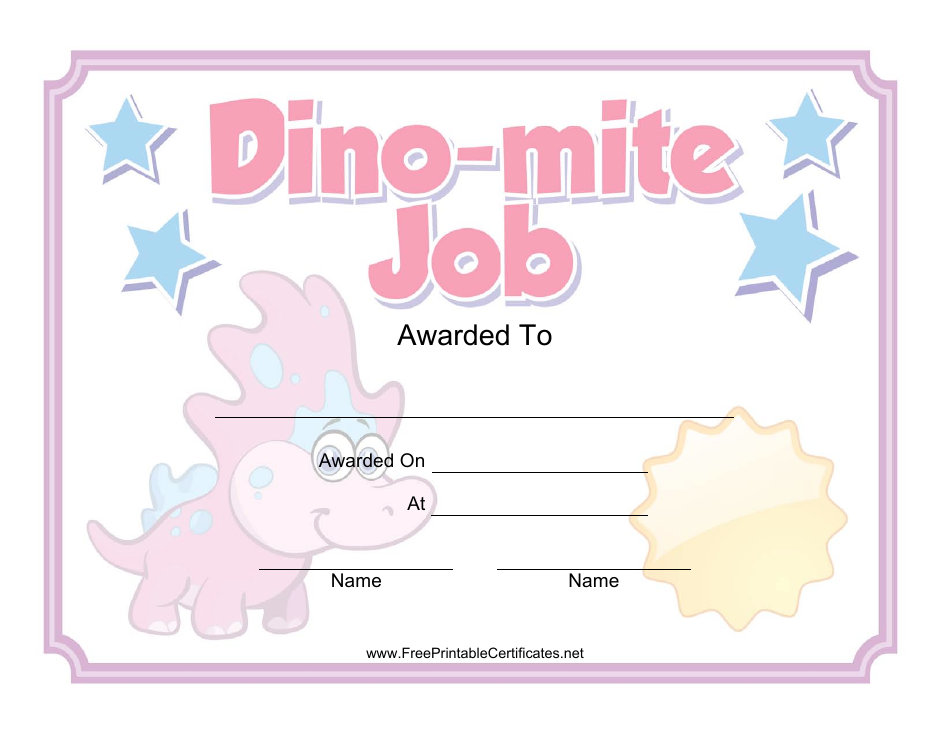 Job Award Certificate Template Preview