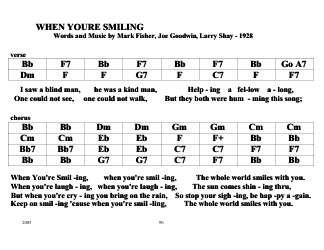 &quot;Mark Fisher - When You're Smiling Jazz Chord Chart&quot;