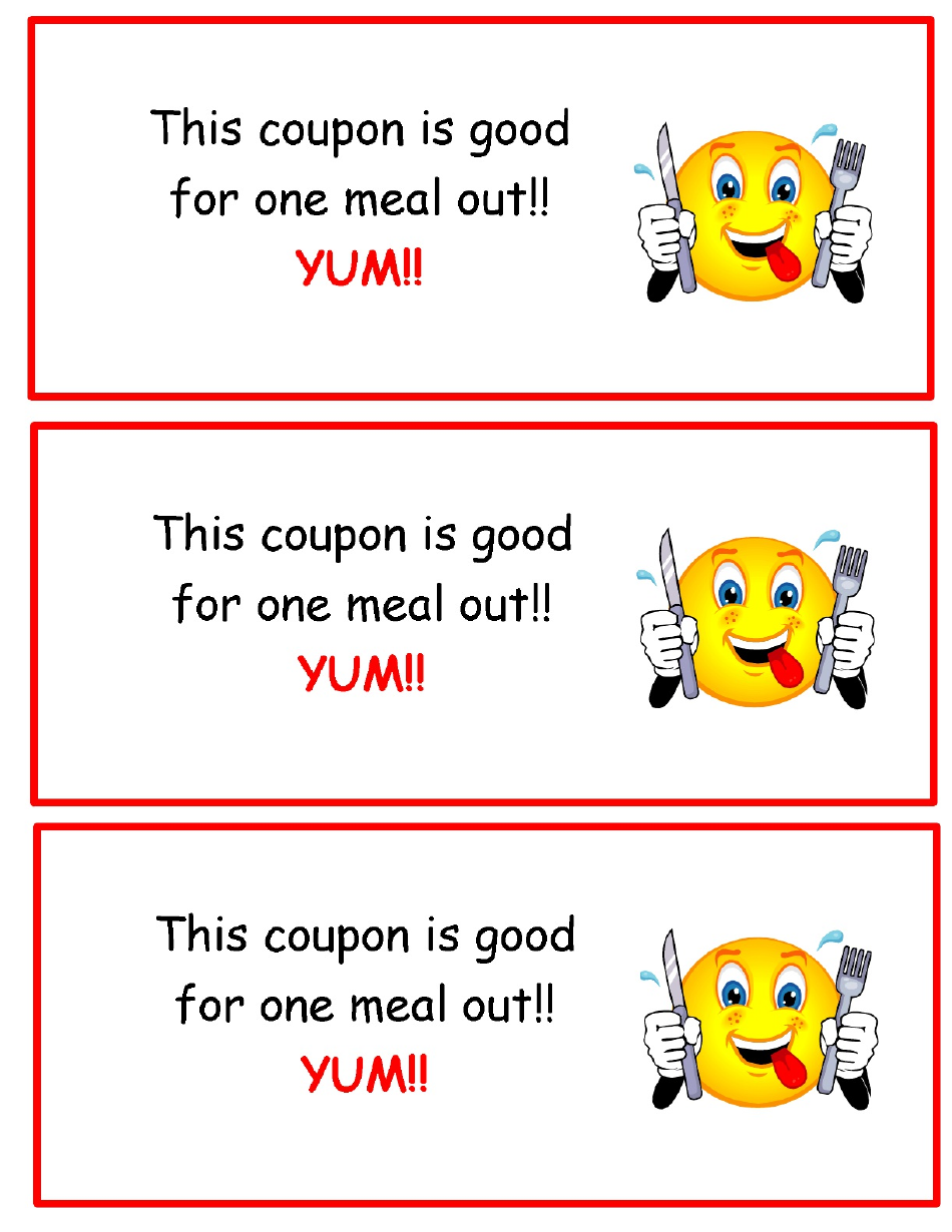 One Free Dinner Coupon Template