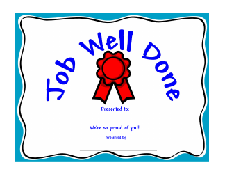 Document preview: Job Well Done Certificate Template