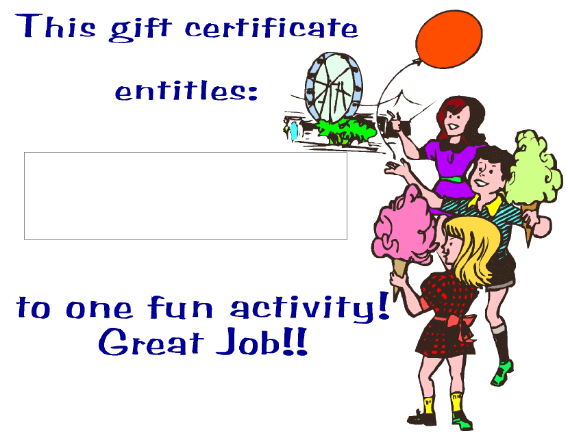 Fun Activity Gift Certificate Template