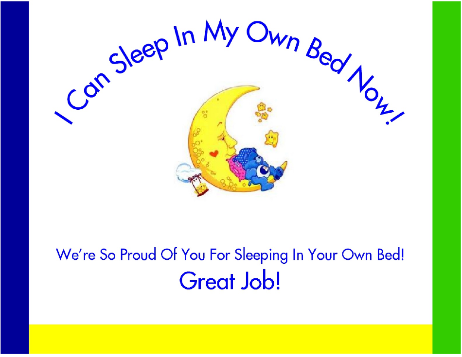 Sleeping in Own Bed Award Certificate Template, Page 1