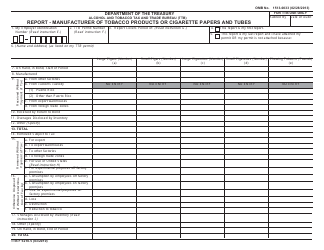 TTB Form 5210.5 &quot;Report - Manufacturer of Tobacco Products or Cigarette Papers and Tubes&quot;, Page 3