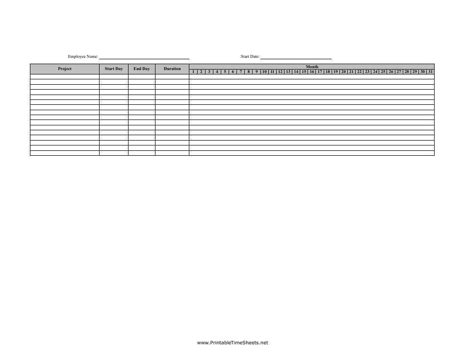 Employee Time Tracking Spreadsheet Template, Page 1