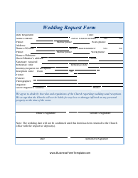 Document preview: Wedding Request Form