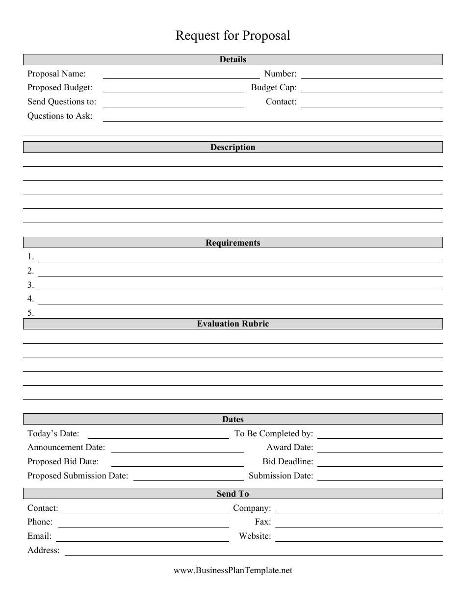 Preview of a Request for Proposal Template