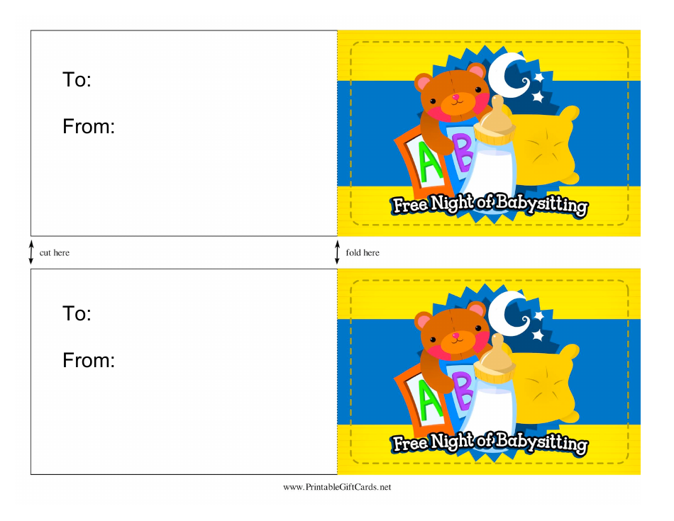 Babysitting Gift Certificate Template Download Printable PDF 