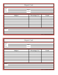 Red School Report Card Template