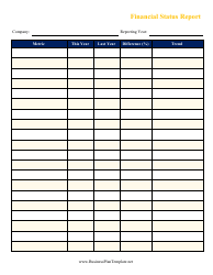 Document preview: Financial Status Report Template