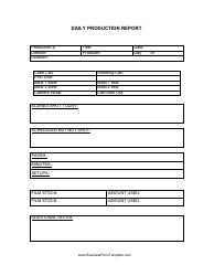 &quot;Daily Production Report Template&quot;