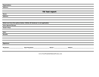 Document preview: Tb Test Report Form