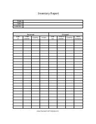 Document preview: Inventory Report Spreadsheet Template