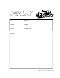 Document preview: Fax Cover Sheet With Black Cab