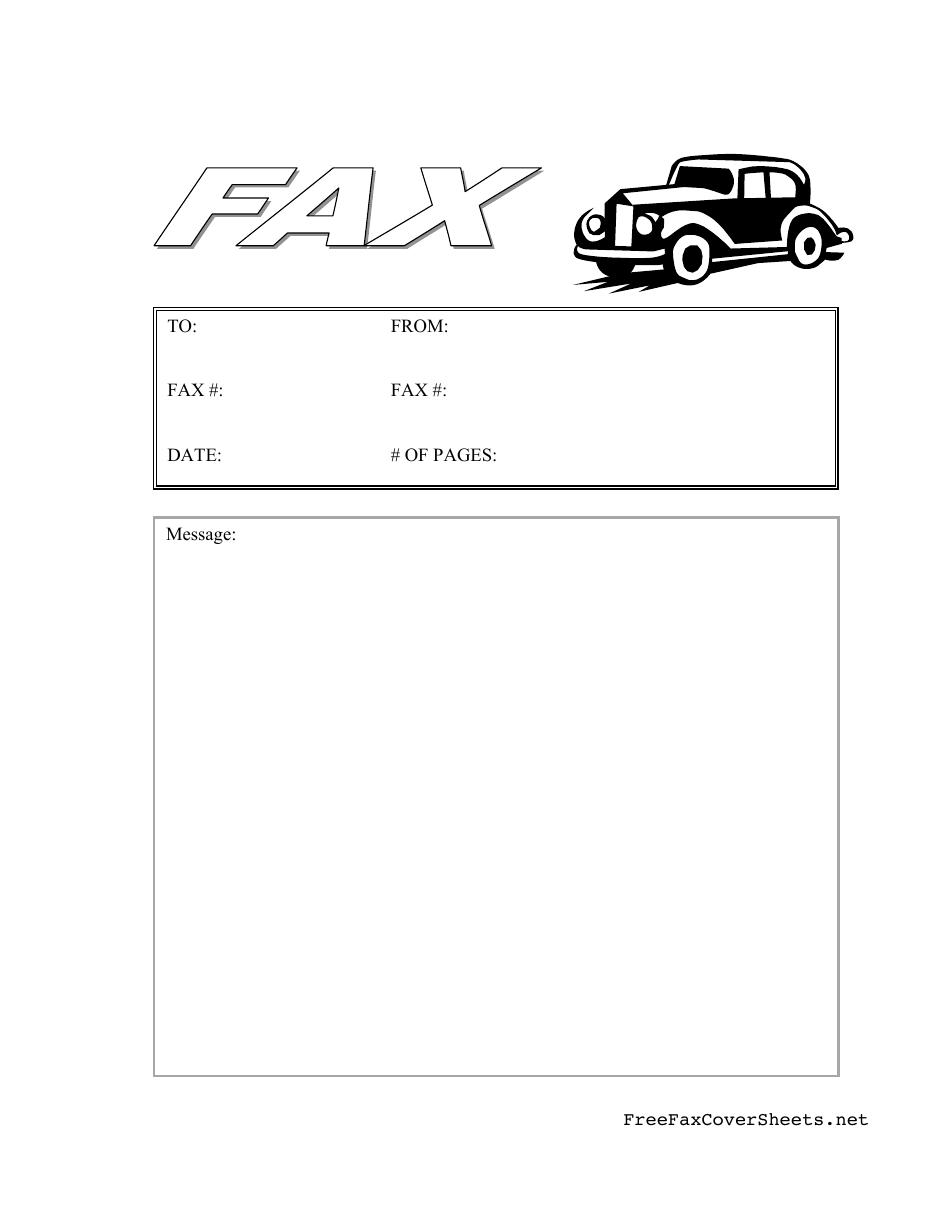 Fax Cover Sheet With Black Cab Preview