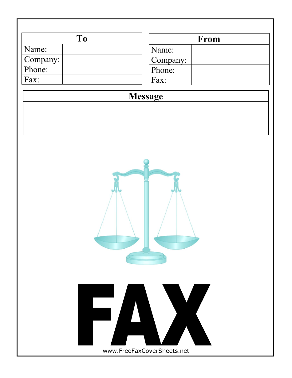 Law Firm Fax Cover Sheet, Page 1