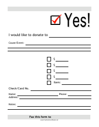 Document preview: Donation Fax Form