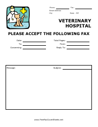 Document preview: Veterinary Hospital Professional Fax Cover Sheet