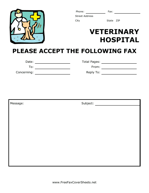 Veterinary Hospital Professional Fax Cover Sheet