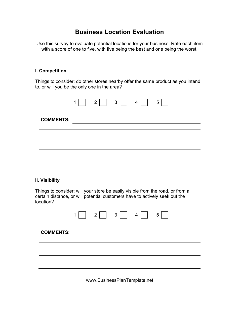 Service Location Form Business Location Evaluation Form - Fill Out, Sign Online and Download ...