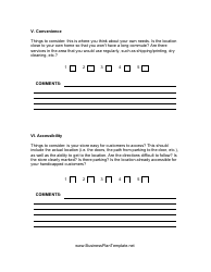 Business Location Evaluation Form, Page 3