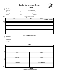 Document preview: Production Meeting Report Template