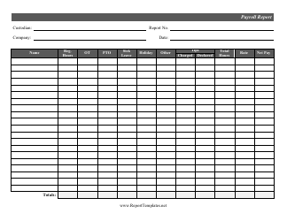 &quot;Payroll Report Template&quot;