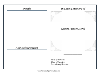 Document preview: Memorial Service Pamphlet Template