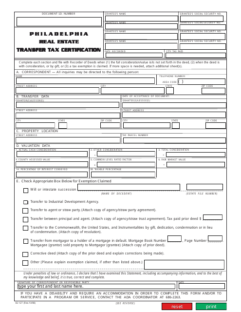 Form 82-127  Printable Pdf