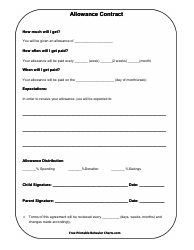 &quot;Allowance Contract Template for Kids&quot;