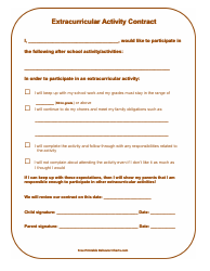 Document preview: Extracurricular Activity Contract Template