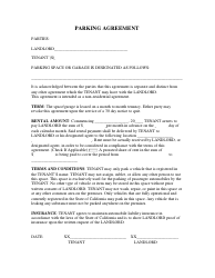 Document preview: Parking Agreement Template - California