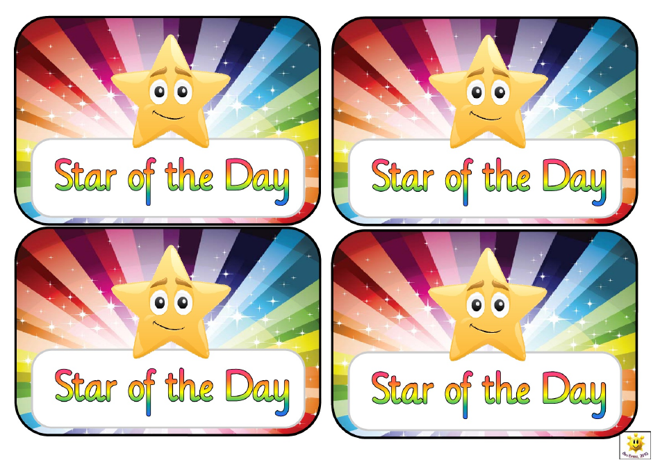 Star of the Day  Star of the Week Award Certificate Templates, Page 1