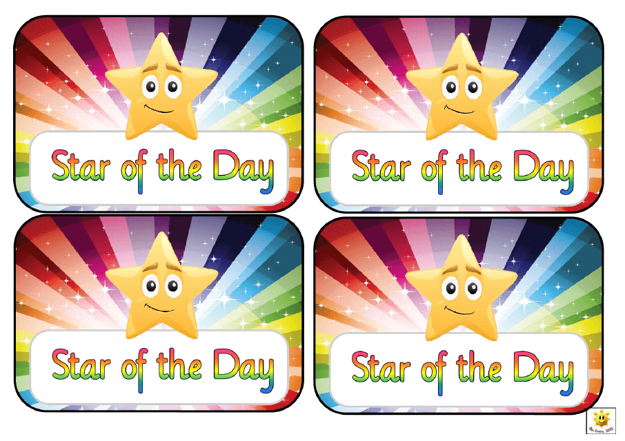 Star of the Day & Star of the Week Award Certificate Templates Download Pdf