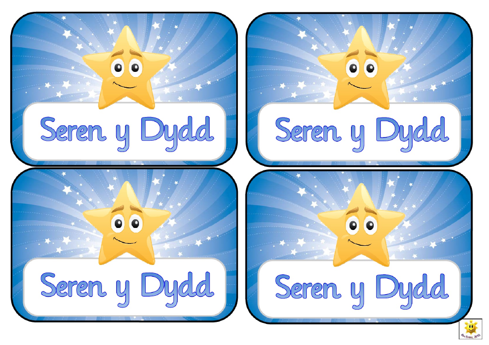 Seren Y Dydd, Seren Yr Wythnos Award Certificate Template Image Preview