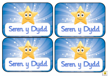 Document preview: Seren Y Dydd, Seren Yr Wythnos Award Certificate Templates