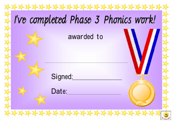 Completion Phases 2-6 Phonics Work Award Certificate Template, Page 2