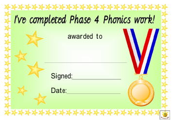 Completion Phases 2-6 Phonics Work Award Certificate Template, Page 3